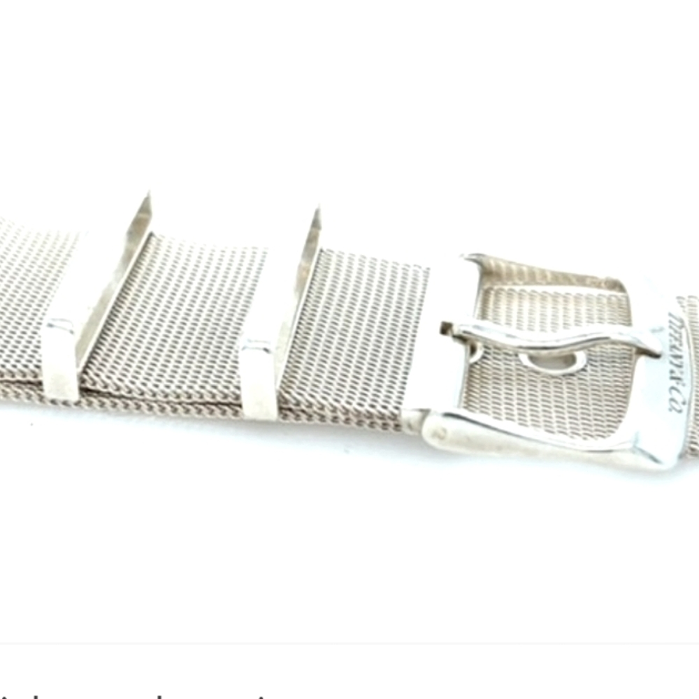 Tiffany & Co. Sterling Silver "Somerset" Mesh Adjustable Buckle Bracelet - Picture 6 of 7